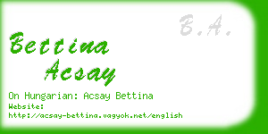 bettina acsay business card